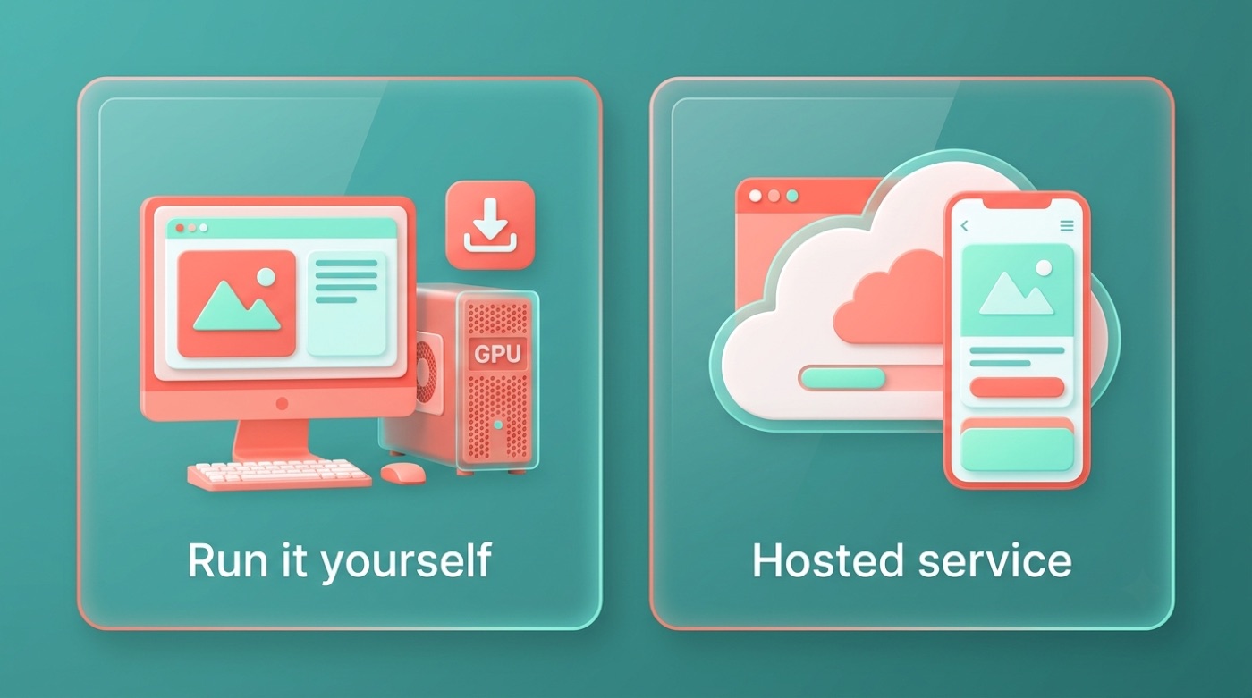 Two ways to try Alibaba's image generator: run an open Wan model yourself on a GPU, or use a hosted Alibaba service