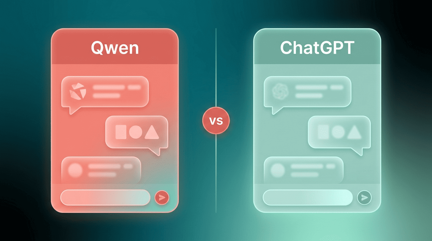 Side-by-side comparison of the Qwen and ChatGPT chat apps