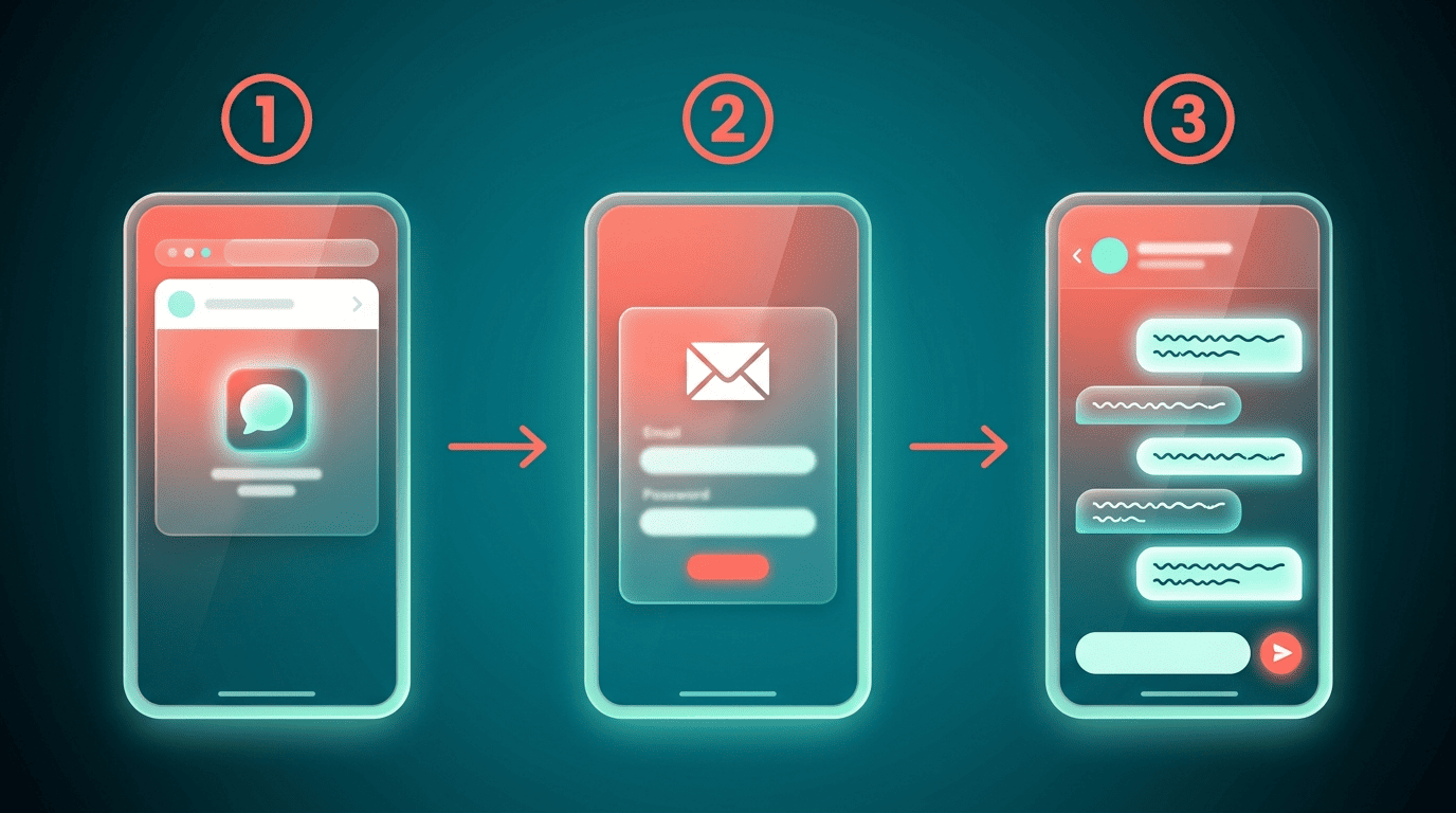 Three steps to start using Qwen: open the chat app, sign in, and start chatting